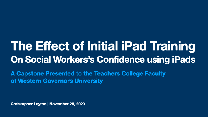 Technology Acceptance Research - Capstone Presentation